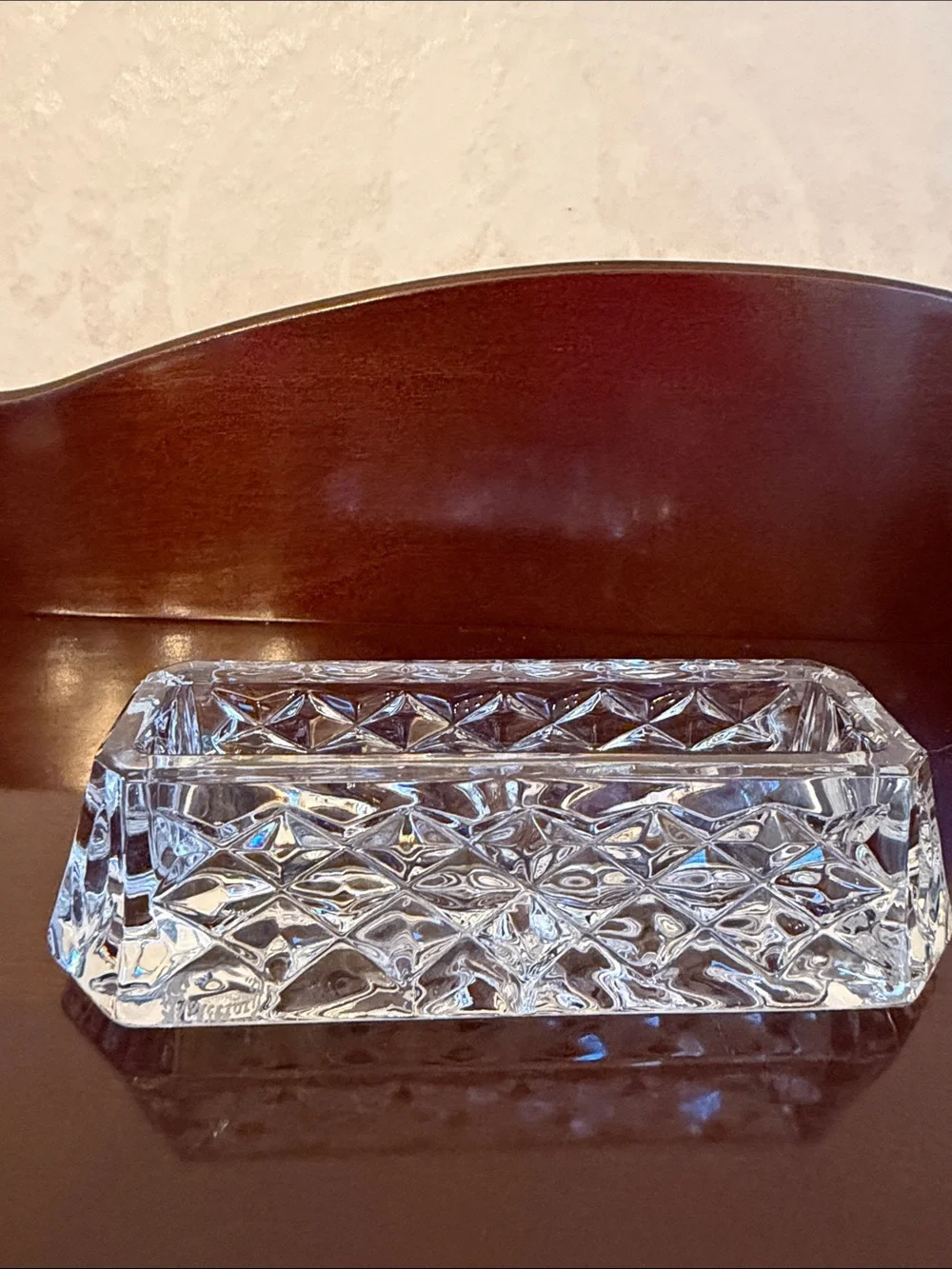 Vintage Waterford Crystal business card holder stamped